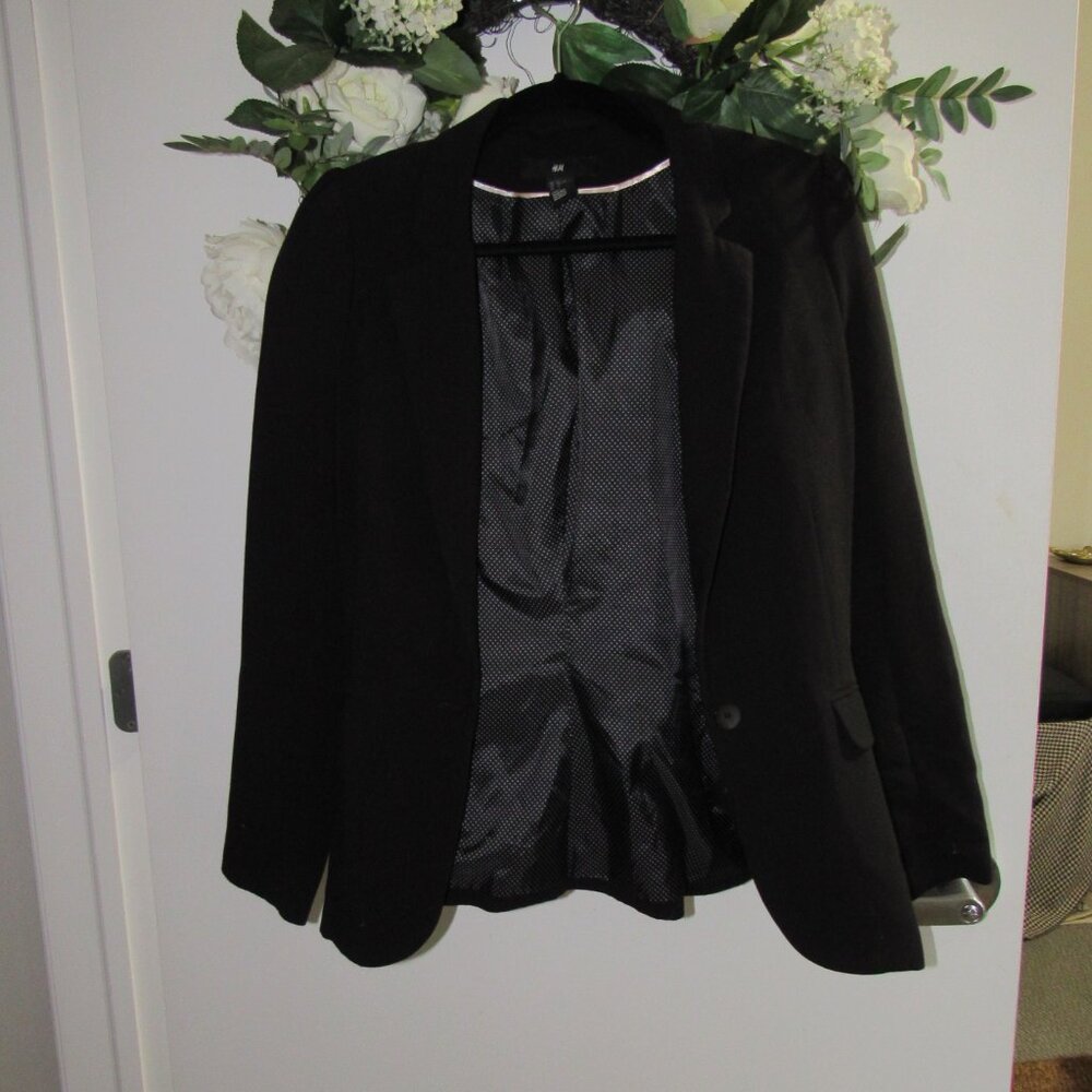 H&M Puff Sleeve Women Blazer - Black